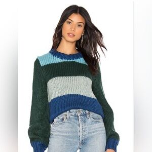 Rebecca Minkoff Green and Blue Striped Sweater Sold Out